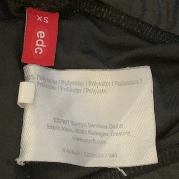 EDC by Esprit Black Coated Satin Sheen Stretch Leggings Sz XS #239L - Picture 4 of 5